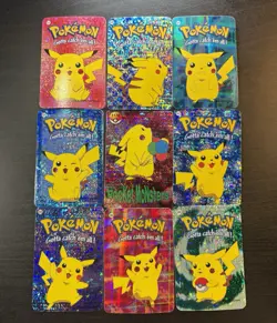 Pokemon Pikachu Rare Vintage Vending Machine Holo prism sticker Nintendo (set) - Image 2
