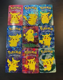 Pokemon Pikachu Rare Vintage Vending Machine Holo prism sticker Nintendo (set) - Image 3