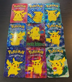 Pokemon Pikachu Rare Vintage Vending Machine Holo prism sticker Nintendo (set) - Image 4