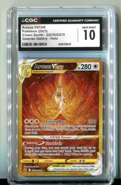 2023 Pokemon Crown Zenith Gold Rare Arceus VSTAR #GG70 CGC 10 Gem Mint A - Image 1