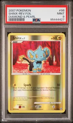 2007 POKEMON DIAMOND & PEARL #98 SHINX-REVERSE FOIL PSA 9 - Image 1