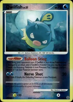 Qwilfish 101/132 Reverse Holo DP Secret Wonders Pokemon - Image 1
