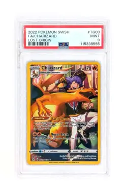 Pokemon card Full Art Charizard TG03/TG30 SWSH Lost Origin 2022 English PSA 9 - Image 1