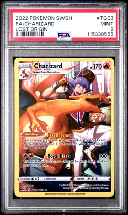 Pokemon card Full Art Charizard TG03/TG30 SWSH Lost Origin 2022 English PSA 9 - Image 2