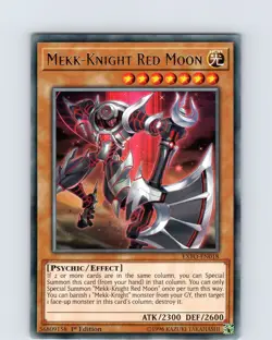 Yu-Gi-Oh TCG Mekk-Knight Red Moon EXFO-EN018 1st Edition Rare Card NM - Image 1