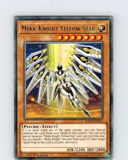 Yu-Gi-Oh TCG Mekk-Knight Yellow Star EXFO-EN017 1st Edition Rare Card NM - Image 1