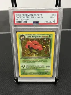 Dark Vileplume 13/82 Team Rocket Holo 1st Edition 200 Pokemon Card PSA 9 MINT - Image 1