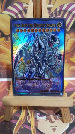 Cartes Toon Blue-Eyes Ultimate Dragon ACG Waifu Card Holo Anime Yug V3 - Image 1