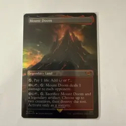 MTG Mount Doom *BORDERLESS FOIL* The Lord of the Rings 343 -LP- CEDH - Modern - Image 1