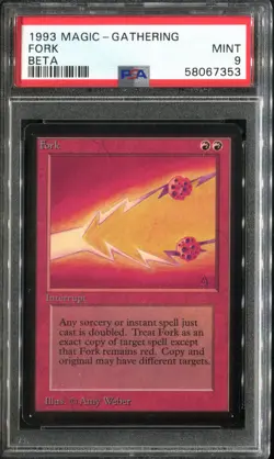 PSA 9 1993 MTG Magic The Gathering Beta #153 Fork Pop22 - Image 1