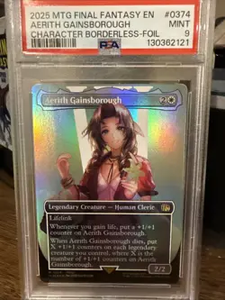 Aerith Gainsborough PSA9 MTG 374 (Borderless) Final Fantasy Foil - Image 1