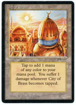 MTG City of Brass, Arabian Nights, Moderately Played, English - Image 1