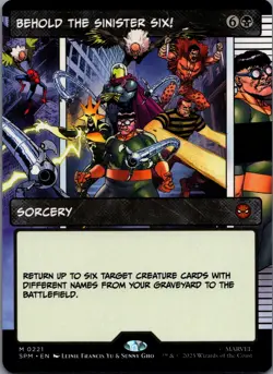 Behold the Sinister Six! 221 MTG Marvel's Spider-Man Mythic Borderless NM - Image 1