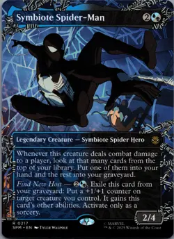 Symbiote Spider-Man 217 MTG Marvel's Spider-Man Rare Borderless NM - Image 1