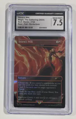 Storm’s Will Borderless Foil Secret Lair CGC Near Mint+ 7.5 MTG 2024 (036) - Image 1