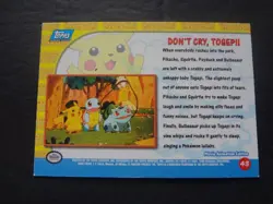 1999 Topps Pokemon First Movie Don't Cry Togepi Silver Foil #43 Blue Logo - Image 2