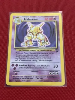 Pokemon Base Set 2 Alakazam Holo Rare 1/102 MP - Image 1
