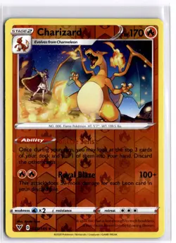Charizard 025/185 Reverse Holo Pokemon SWSH04: Vivid Voltage NM - Image 1