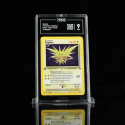 1999 Pokemon TCG Zapdos Fossil 1st Edition Holo TAG 9 - Image 1