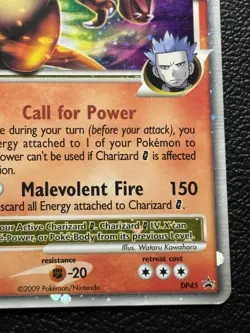 2009 Pokemon Charizard G LV.X #DP45 Diamond and Pearl Black Star Promo Holo MP - Image 5