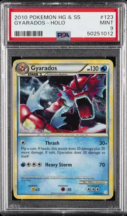 2010 POKEMON HEARTGOLD & SOULSILVER #123 GYARADOS-HOLO PSA 9 - Image 1