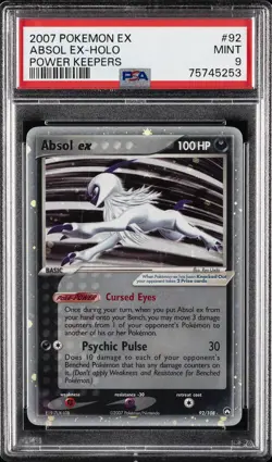 2007 POKEMON EX POWER KEEPERS #92 ABSOL EX-HOLO PSA 9 - Image 1