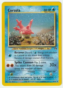 Neo Discovery Pokemon TCG Corsola #37/75 - MP - Image 1