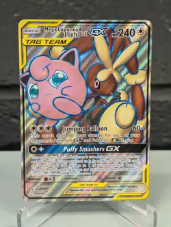 Pokemon TCG Cosmic Eclipse Mega Lopunny Jigglypuff GX Tag Team 225/236 NM - Image 1