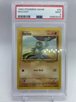 1999 Pokemon Base Set Unlimited Machop 52/102 PSA 9 Mint - Image 3