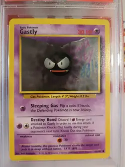 1999 POKEMON GAME BASE SET 50/102 GASTLY PSA 8 Nm-Mt - Image 3