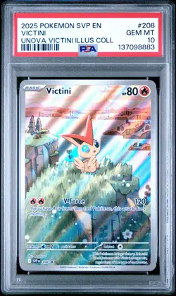 2025 POKEMON SVP EN-SV BLACK STAR PROMO #208 VICTINI PSA 10 - Image 1
