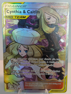 Cynthia & Caitlin GX 228/236 Ultra Rare Holo Pokemon 2019 Cosmic Eclipse NM - Image 1