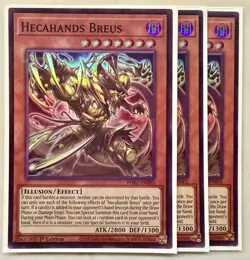 Yugioh! 3x Hecahands Breus PHRE-EN005 Super Rare 1st Ed NM - Image 1
