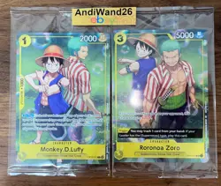 One Piece Luffy OP10-111 + Zoro OP10-113 Set Promo English - Image 1
