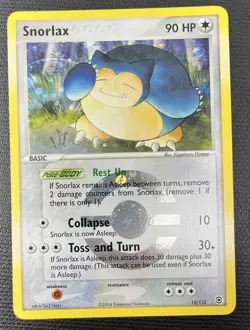 Snorlax 15/112 EX Fire Red & Leaf Green 2004 Reverse Holo Pokemon Card NM - Image 1