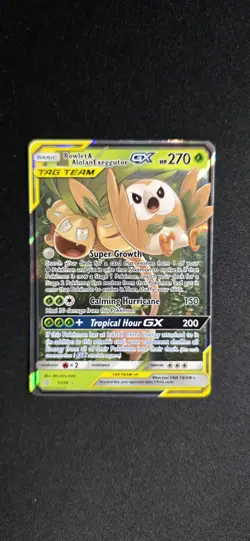 Rowlet & Alolan Exeggutor GX Holo Card 1/236 Tag Team Sm-Unified Minds - Image 1