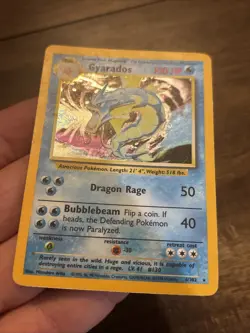 Pokemon TCG Gyarados 6/102 Base Set Unlimited Holo Vintage Olds School Foil Card - Image 5
