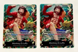 One Piece Monkey D. Luffy 2nd Anniversary WINNER (2x)Cards Gold Foil English 003 - Image 1