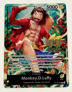 One Piece Monkey D. Luffy 2nd Anniversary WINNER (2x)Cards Gold Foil English 003 - Image 3