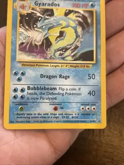 Gyarados 6/102 Base Set Holo Rare Vintage 1999 Pokemon Card Old School - Image 3