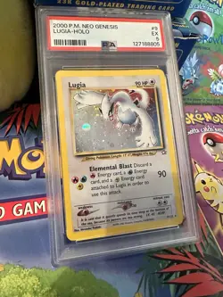 Pokemon Lugia Neo Genesis Holo Card 2000 9/111 PSA 5 EX - Image 2