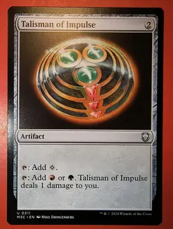 MTG: MAGIC , TALISMAN OF IMPULSE, REGULAR FINISH , M3C #0311 / NM / UNCOMMON - Image 1