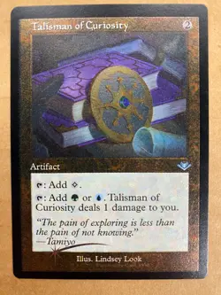 MTG 1x FOIL ETCHED RETRO Talisman of Curiosity 35 Modern Horizons Magic x1 NM - Image 1