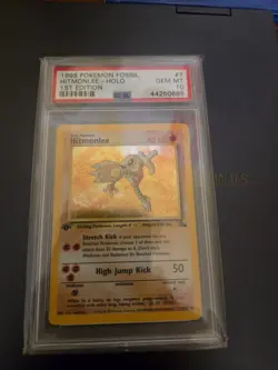 Pokemon Fossil 1st Edition Hitmonlee Holo PSA 10 - Image 1