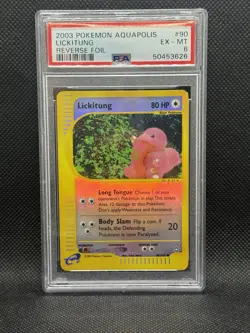 2003 Pokemon Aquapolis Lickitung Reverse Holo 90/147 PSA 6 - Image 1
