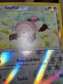 HP Pokemon Stufful 110/147 Sm-Burning Shadows Reverse Holo - Image 5