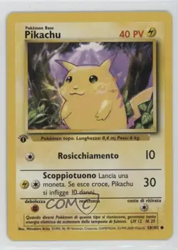 Pikachu Italian 1st Ed. Pokemon Base Set #58 1999 - Image 1