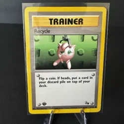 Recycle 61/62 1st Edition Regular Non Holo WoTC Pokemon Trainer Fossil Set LP - Image 1