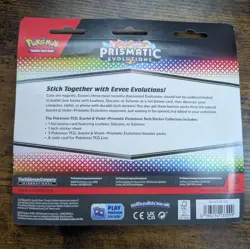 Pokemon TCG Prismatic Evolutions Tech Sticker Collection (small tear) - Image 2