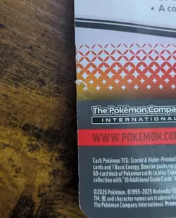 Pokemon TCG Prismatic Evolutions Tech Sticker Collection (small tear) - Image 3